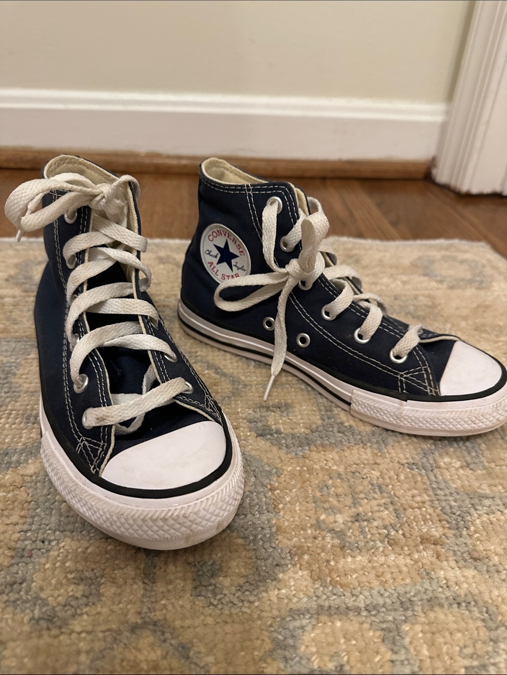 Converse Kids Navy and White Classic High-Top Sneakers
